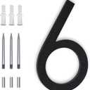 8 Inch Floating House Numbers, Address Numbers For Houses Large Black Exterior Street Metal Modern House Numbers for outside Floating Mount Or Flush Mount Aluminum Home Door