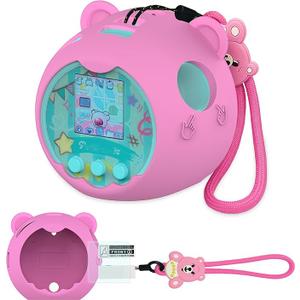 Silicone Cover Case for Punirunes Interactive Digital Toy, Protective Skin Sleeve for Punirunes Digital Pet Toys Squishy Characters Electronic Pets Accessories (Pink Case)