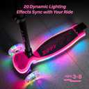 JOVA ZIFFY Light-Up Toddler Scooters for Kids 3-8, 3 Wheel Kids Scooter for Boy Girl 110lbs, 20 Dynamic LED Lights, 4 Adjustable Height Ride-on Kick Scooter, Lean-to-Steer Anti-Slip Wide Deck