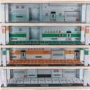 1:64 Scale Alloy car Model Display case. Suitable for Collecting hot Wheels and die-cast Cars with Lighted Scenes Parking lot 40 Spaces on 4 Levels (Underground Garage Scenes) (kw-262-1)