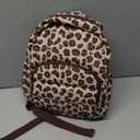 BAGSMART Mini Backpack for Women, Lightweight Puffer Small Backpack Purse, Quilted Casual Travel Daypack, Cute Water-Resistant Bookbag for Daily, Leopard, 9.4 x 4.7 x 12.2 inches