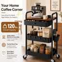 3 Tier Metal Rolling Makeup Organizer Cart with with Wheels and Drawers
