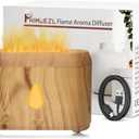 Flame Diffuser for Essential Oils, 200ml Ultrasonic Aroma Diffusers with Cool Mist, Aromatherapy Diffuser with Auto-Off Protection, Small Humidifier for Home,Office,Bedroom,Gift (Wooden Grain)