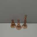 Hewory Glass Candlestick Holders Set: 3PCS Brown Candle Holder Taper Candle Holders Bulk, Crystal Ribbed Candle Sticks Holder Decor for Table Centerpiece Wedding Christmas Thanksgiving Dinner