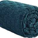 Knitted Weighted Blanket for Adult, No Beads Heavy Blanket 48” x 72'' 15lbs, Breathable Chunky Knit Blanket, Cooling Weighted Blanket for Hot Sleepers, Christmas Home Decor (Peacock Blue)