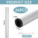 24 Pack Pipe Insulation Foam Tube Self Adhesive - 1.3 Ft x 0.3 Inch Pre Slit Foam Pipe Covers with Ties, Aluminum Foil Pipe Insulation Wrap for Outside Water Pipe Winter Freeze Protection