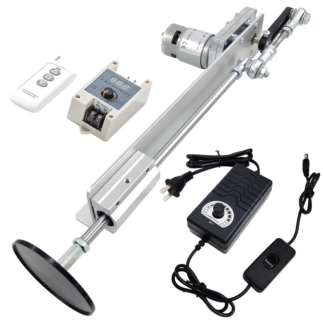 DIY Reciprocating Linear Actuator DC 24V 120RPM Stroke 1.18"-6" Adjustable Telescopic Motor with Speed Controller,Suction Cup and Remote Controller