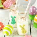 500 PCS Bling Sparkly Easter Bunny Stickers - 1.5'' x 0.8'' Large, 1 Roll of 5 Colors | Easter Basket Essentials Stuff, Waterproof Self-Adhesive Rabbit Stickers for Holiday Cards Boxes Seal Envelopes