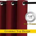 NICETOWN Blackout Burgundy Red Curtains 102 inches Long 2 Panels, Grommet Thermal Curtains Light Blinds Room Darkening Window Treatments for Bedroom, 2 Panels, W52 x L102