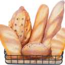 Woration 6pcs Fake Bread Set Decoration Realistic Loaves Artificial French Loaf Dessert Faux Food for Home Kitchen Bakery Display Photography Prop
