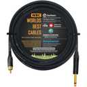 WORLDS BEST CABLES 35 Foot  TS to RCA Cable  Gotham GAC-1 Ultra Pro Low- Capacitance Instrument Cable & Neutrik NP2X-B & Amphenol ACPL-CBK Gold Plugs - Custom Made