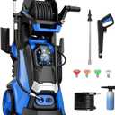 Electric Pressure Washer 5000PSI-Max 3.6GPM Power Washer Touch Screen Adjustable Pressure,4 Nozzles and 500ml Foam Cannon Power Washer Cleaning for Patio Blue