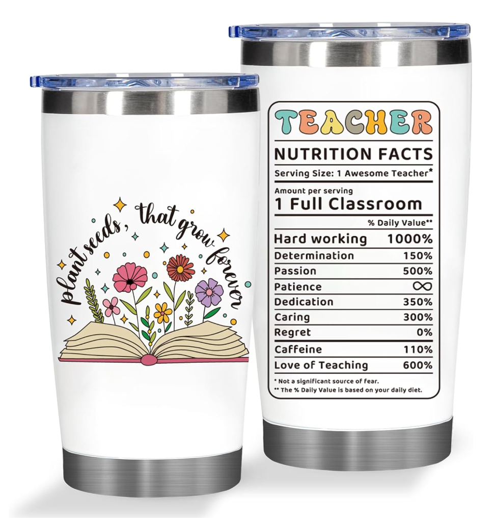 Teacher Appreciation Gifts for Women - Christmas, End of Year, Retirement, Thank You - 20 Oz Tumbler