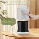 KEYPOWER Bling Rhinestone Small Tabletop Plastic Trash Can Cute Waste Can with Press-Top,Inner Tube and Trash Bags 0.5 Gallon Capacity, Suitable for Home Countertop,Car,Table Desk,Office (White)