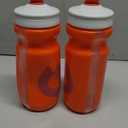 HydraPak Breakaway Surge Lightweight Bike Water Bottle 2-Pack (20oz, 25oz, 30oz) - High Flow, Cycling & Sports Squeeze Bottle (Orange)
