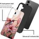 Compatible with Samsung Galaxy S24 FE Case,Glossy Case All-Round Protection Shockproof Anti-Scratches TPU Cover,Cases for Man Woman-Blooming Pink Rose Bird
