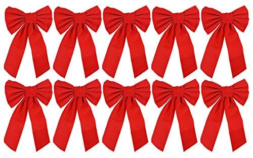 Red Velvet Christmas Bow 9-inch X 16-inch, 8 Pack of Holiday Bows