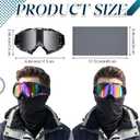 Dirt Bike Goggles Motorcycle Atv Motocross Goggles with Neck Breathable Face Cover Dustproof Windproof for Men Women (Black)