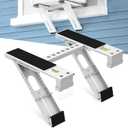 Air Conditioner Support Bracket: Heavy Duty with 2 Arms, Up to 220 lbs, Universal Window Units for 5,000 to 24,000 BTU, Anti-Slip AC Window Bracket with Level Indicator