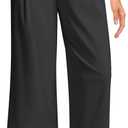 SANTINY Capri Pants for Women Wide Leg Yoga Casual Cropped Pants with Pockets Loose Tummy Control High Waist Capris, XL