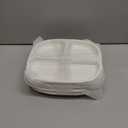 8.58" Square Ceramic Divided Plates - 4 Pack, Portion Control Plate for Rational Eating, White Dinner Plates, 3 Compartment Dinner Diet Plates for Kids Adults, Microwave, Dishwasher Safe