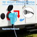 CircleCord 30 Amp 100 Feet RV Power Cord with 90 Right Angle Twist Locking, Heavy Duty 10 Gauge STW Pure Copper Wire with Grip Handle, TT-30P to L5-30R with Cord Organizer for RV Trailer Campers