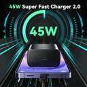 45W Super Fast Charger USB C Android Phone Type C Charger Fast Charging Block with 6.6FT Cord for Samsung Galaxy S26/S26 Ultra/S26+/S25 Ultra/S25/S24 Ultra/S24/S23 Ultra/S22/S21/S20/Note 10, Black