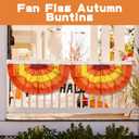 4 Pcs Thanksgiving Fall Pleated Fan Flag Bunting for Outside Garden with 3 Grommets Half Fan Banner Bunting Flags for Halloween Indoor Outdoor House Holiday Yard Decorations Party Props(3 x 1.5FT)