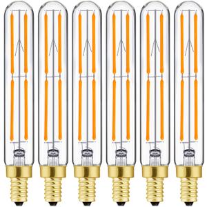 E12 LED Bulb Dimmable 6W Equal Warm White 2700K T6 T6.5 E12 Candelabra Bulb 60 watt for Chandeliers,Ceiling Fan,Pendant,Wall sconces AC120V 600LM e12 Light Bulb 6Pack