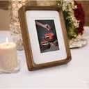 Handcrafted Solid Wood Picture Frame with Mat for Wall or Tabletop Display, Perfect for Photos and Artwork. (Walnut, 4"x6" matted to 3"x5")