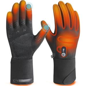 JS LifeStyle Heated Gloves for Men Women HG02,7.4V 3000mAh Rechargeable Battery Soft with Touch Screen and Light-Off Design for Winter Driving Cycling Motorcycle Size XL