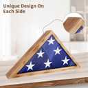 ASmileIndeep Flag Display Case for 3' x 5' Folded American Thin Flag,Flag Shadow Box with HD Tempered Glass and Wall Mount for Veteran - Burnt Color