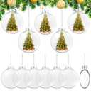 BBTO 12 Pcs 4 Inch Christmas Ball Ornaments Plastic Fillable Ornament Balls Clear Christmas Ornaments for DIY Craft Projects Round Christmas Tree Decor Birthday Wedding Halloween Decor 100 mm