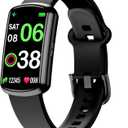 Health Fitness Tracker with 24/7 Heart Rate, Smart Watch with Blood Pressure and Blood Oxygen Monitor, Bulit-in 120+ Sport Mode, Sleep Tracking Waterproof Activity Tracker for Women Men (Deep Black)