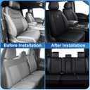 DISUTOGO Ford F150 Seat Covers Custom Fit for Ford F150 2009-2025 2026 and F250 F350 F450 2017-2025 2026 -Airbag Compatible, Pure Black Waterproof Faux Leather Car Seat Cover(110-Black/Front only)