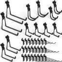 INCLY 36 Pack Heavy Duty Slatwall Hooks, Black Garage Slatwall Panel Accessories Utility Hooks, Slat Wall Hanging Hooks and Hangers for Garages, Sheds, Basements