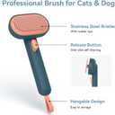 Aumuca Skin Friendly Self-Cleaning Slicker Brush for Dogs & Cats, Gentle Pet Grooming Tool for Shedding & Deshedding, Efficient Hair Remover for Long & Short Haired Pets