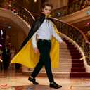 2 x Adult Reversible Cape Stand Collar Cloak Medieval Dracula Vampire Devil Costume Halloween Masquerade Men Women (Yellow)