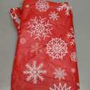 Smiry Christmas Rectangle Table Cloth, Waterproof Vinyl Tablecloth with Flannel Backing, Wipeable Snowflake Plastic Tablecloths for Christmas Table Decorations, (60"x84", Christmas Red)