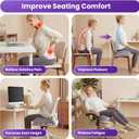 ZZ-WELL Seat Cushions for Office Chairs - Patented Extra Large Seat Cushion 21.2" W x 16.5" L - Memory Foam Seat Cushion for Tailbone Pain Relief, Sitting Pressure Relief (Light Grey)