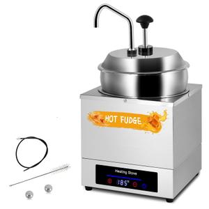 Digital Nacho Cheese Dispenser with Stainless Pump, 7.4Quart Nacho Cheese Warmer Stainless Steel Hot Fudge Dispenser Insulated Pump Dispenser for Cheese Sauce Fudge Butter Caramel