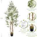 OXLLXO 7.2ft Artificial Olive Tree (85in) with Plastic Nursery Pot Faux Olive Silk Tree, Fruits Fake Plant for Office House Farmhouse Living Room Home Decor (Indoor/Outdoor)