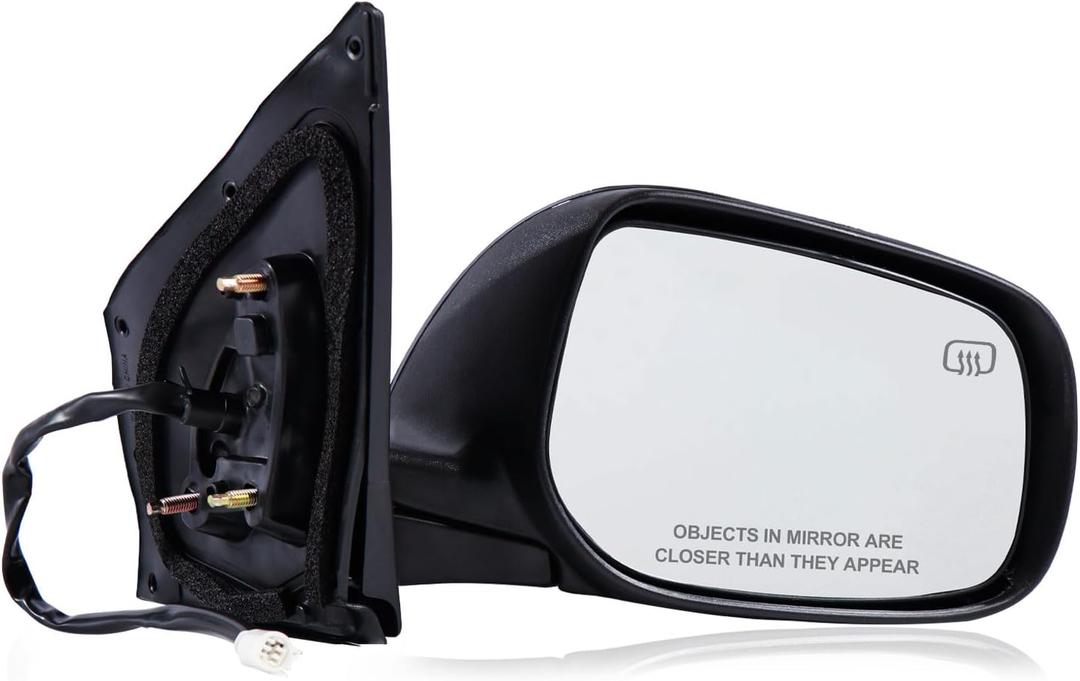 Passenger Side Mirror Compatible with 2009-2013 Toyota Corolla 5Pins with Power Glass Heated Manual Folding Black Right Side View Mirrors Replace TO1321247