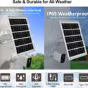 7W Solar Panel for Eufy Camera Compatible with Eufycam 2C/2C Pro/2/2 Pro/E20/E40/E, USB Solar Panel with USB-C Port Outdoor Camera, 9.8ft Cable with 360 Adjustable Bracket