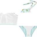 Girls Tankini Swimsuit Bathing Suit Two Piece Bikini Summer Beach Swimwear with Adjustable Strap 6-5T  (Green)