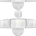 UME 2 Pack 5500LM LED Security Lights Motion Sensor Light Outdoor, 49W, 5000K Daylight, IP65 Waterproof, Dusk to Dawn, 3 Head Motion Detected Flood Light for Garage, Yard, Porch (White)