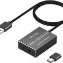 RYXN USB to Optical Spdif Toslink & 3.5mm Audio Adapter Converter, Support USB-A & USB-C Type-C Port, for PS5 PS4 NS Laptop Phone to Sound bar Speakers