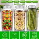64 OZ with scale Large Wide Mouth Mason Jars with Lids, Heavy Duty Glass Airtight Storage Canning Jar and Band Half Gallon / 2 Quart (3)