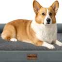 Medium Large Dog Bed Orthopedic Washable: Beds Bolster Medium Large Sized Dog Bed Egg Crate Foam Couch Sofa Waterproof with Removable Cover - Dark Grey