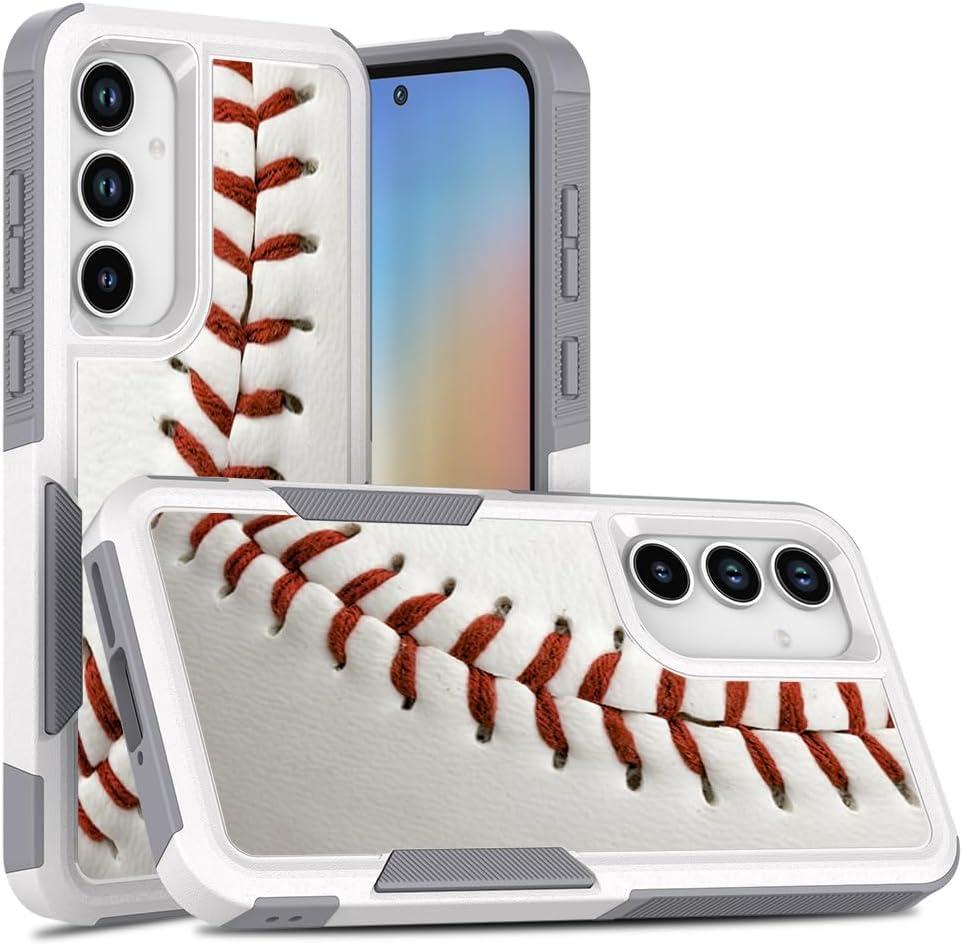 for Samsung Galaxy A16 5G, Shock-Absorption Hard PC and Inner Silicone Hybrid Dual Layer Armor Defender Case for Samsung Galaxy A16 5G (Baseball Sports)